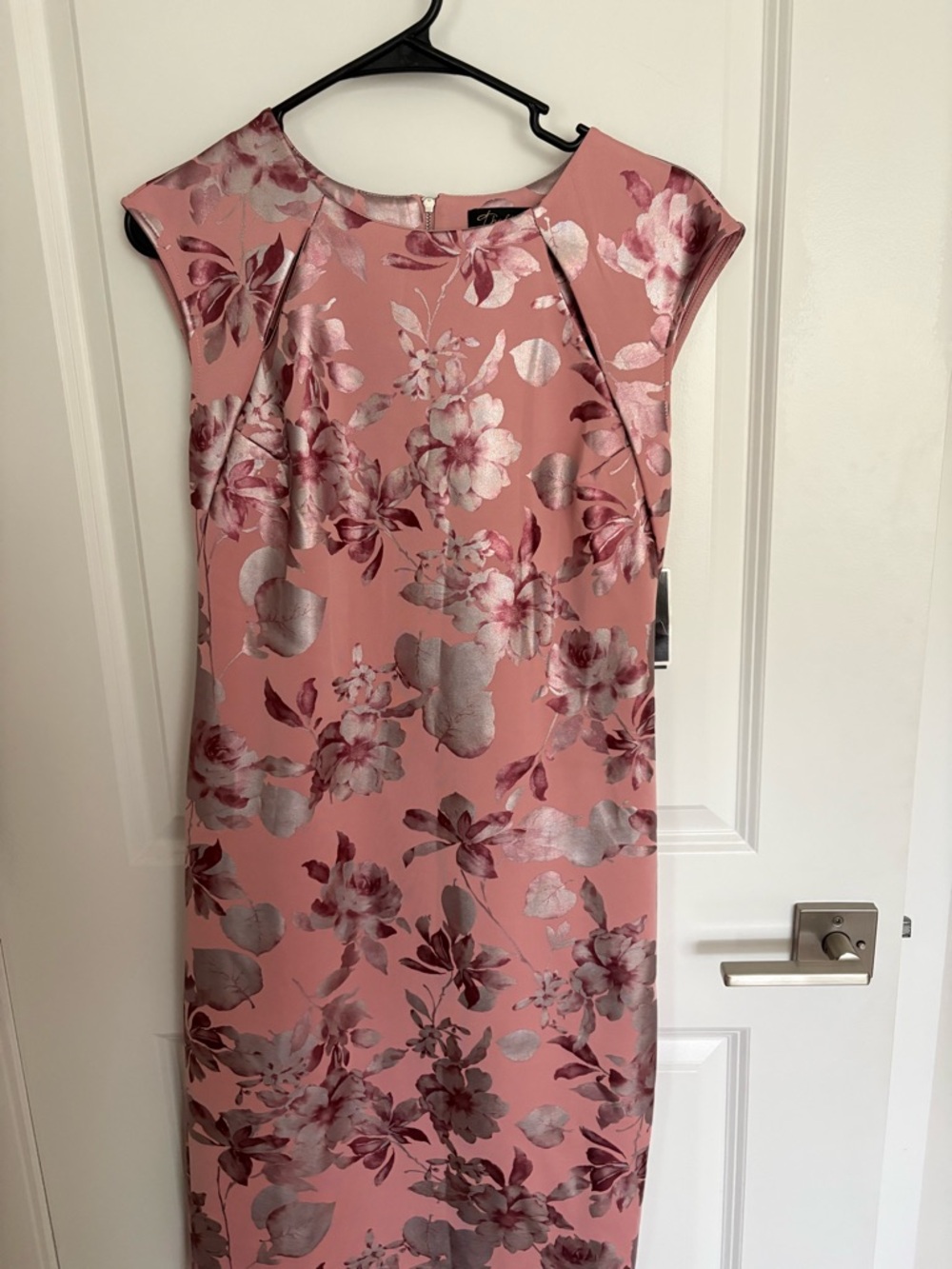 Thalia Sodi Pink Floral Midi Dress with Silver Accents